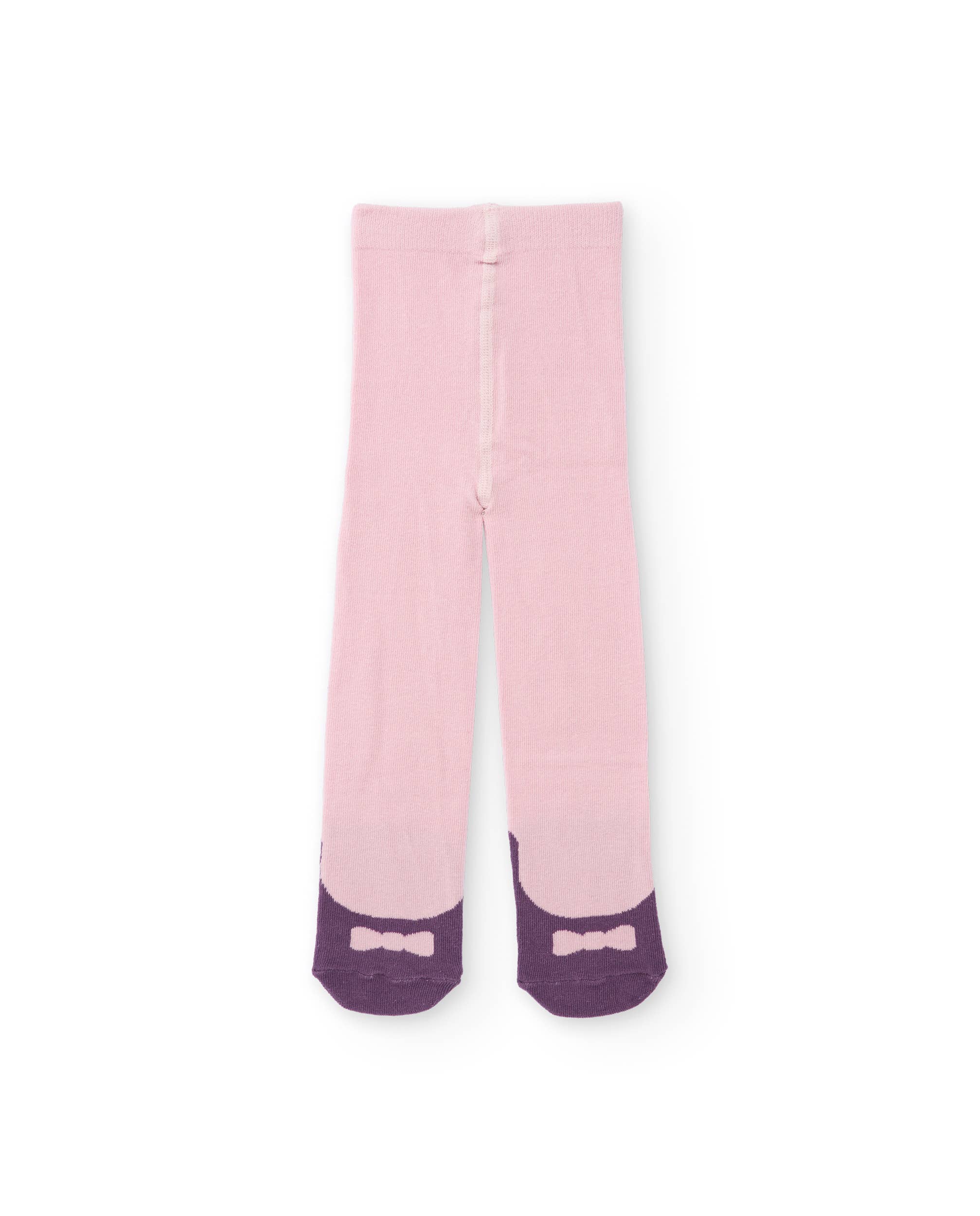 tuc tuc - Vente Justaucorps – enfant - Chaussettes en tricot pour fille en rose avec motif de nœud0