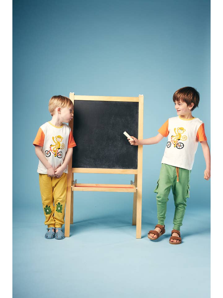 Lucy & Sam - Venta al por mayor Camiseta serigrafiada - Niños - Camiseta Monkey Bike