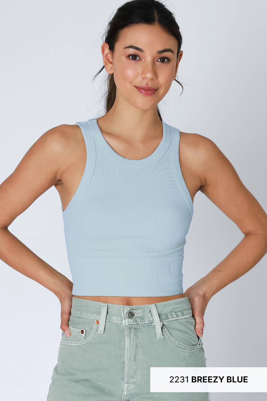 NIKIBIKI - Wholesale Gebreide top - Dames - NIKIBIKI NS8259 – Ribgebreid crop top met hoge hals19