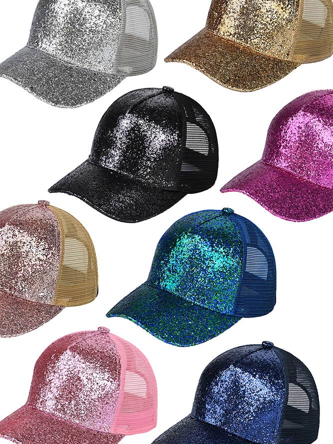 C.C Glitter Trucker Cap for wholesale by Hana