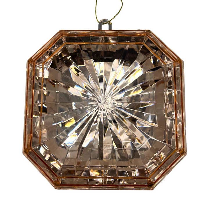 David Christopher's Collection - Wholesale Ornament - Plastic square Diamond Ornament - Rose Gold 4.7x5.1x2"0