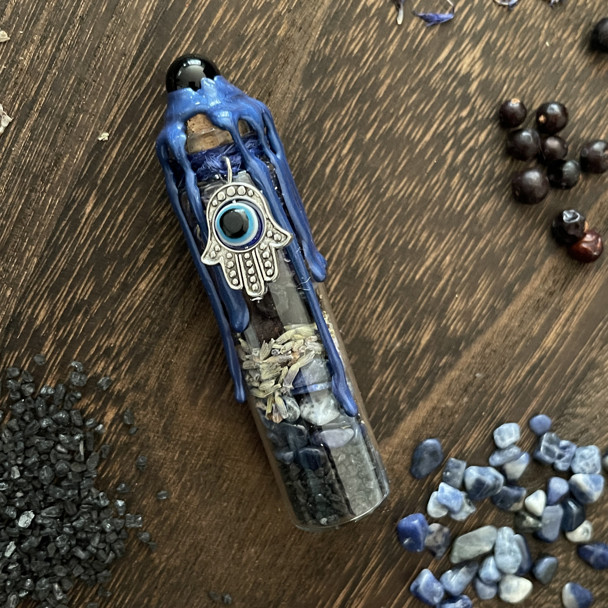 Moondust and Raven - Vente Accessoire de méditation - Bocal de Sortilège de Protection contre le Mauvais Œil, Flacon Nazar4