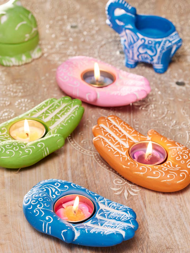 Hamsa Hand Tealight Holder for wholesale by Namaste