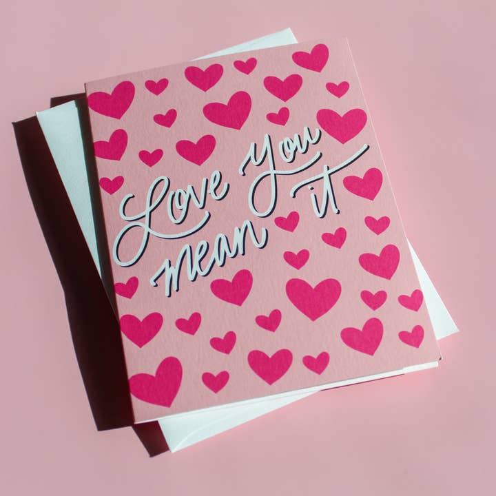 Carte de vœux et enveloppe Love You Mean It pour la vente par Birdie Mae Designs