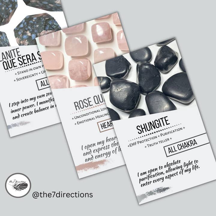 Q-S Wholesale Pack of 20 crystal meaning cards (ONE DESIGN) for wholesale by The 7 Directions