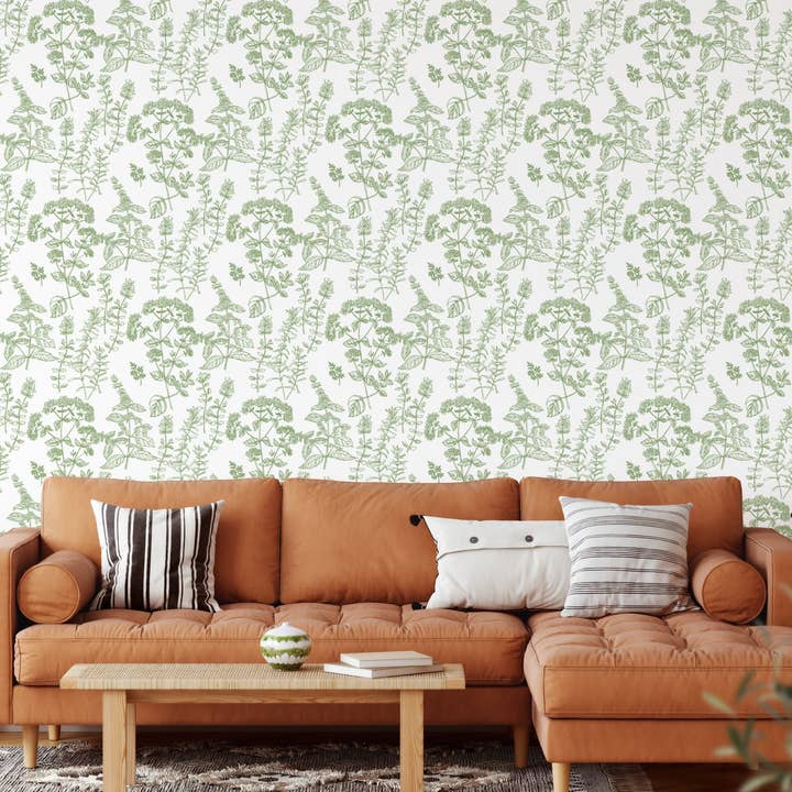 Handrawn Botanicals Wallpaper for wholesale by Everett Park