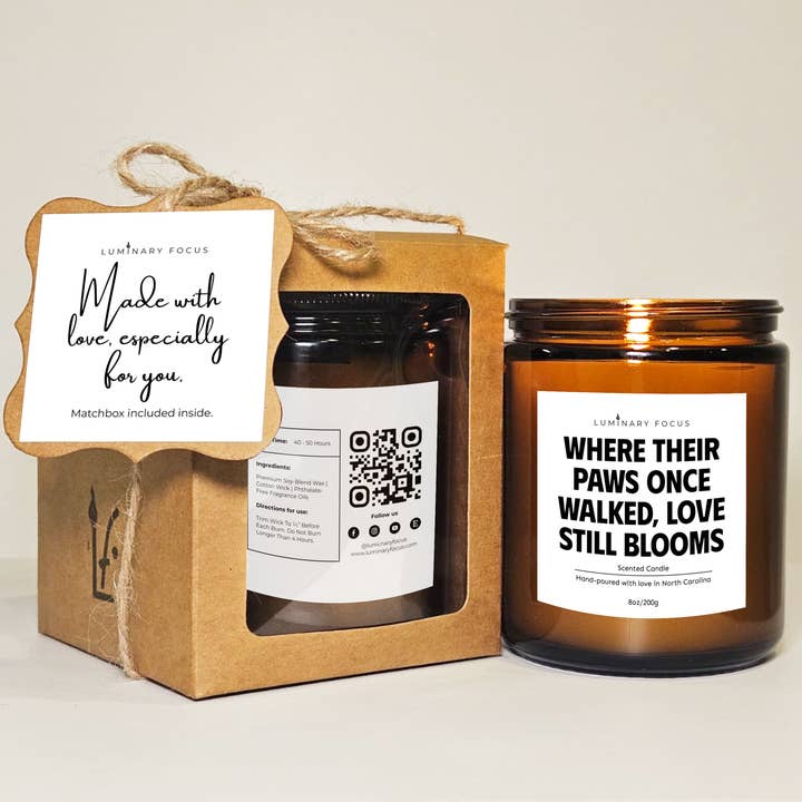 Love Blooms Pet Memorial Soy Candle Jar Gift for wholesale by Luminary Focus