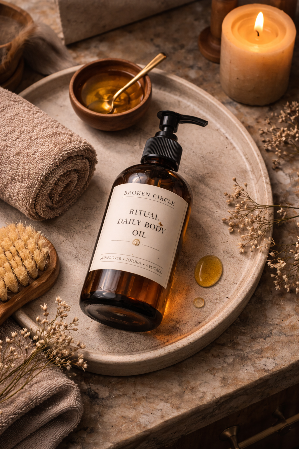 The Broken Circle Soap Co - Wholesale Bath/Body Oil - Ritual Daily Body Oil – Fast Absorbing, Non-Greasy Botanical2