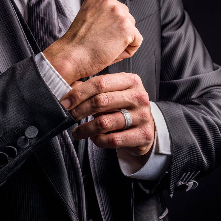 Peliani – Anel de banda por atacado – Chave Chave Grego Prata 7mm Sz 142