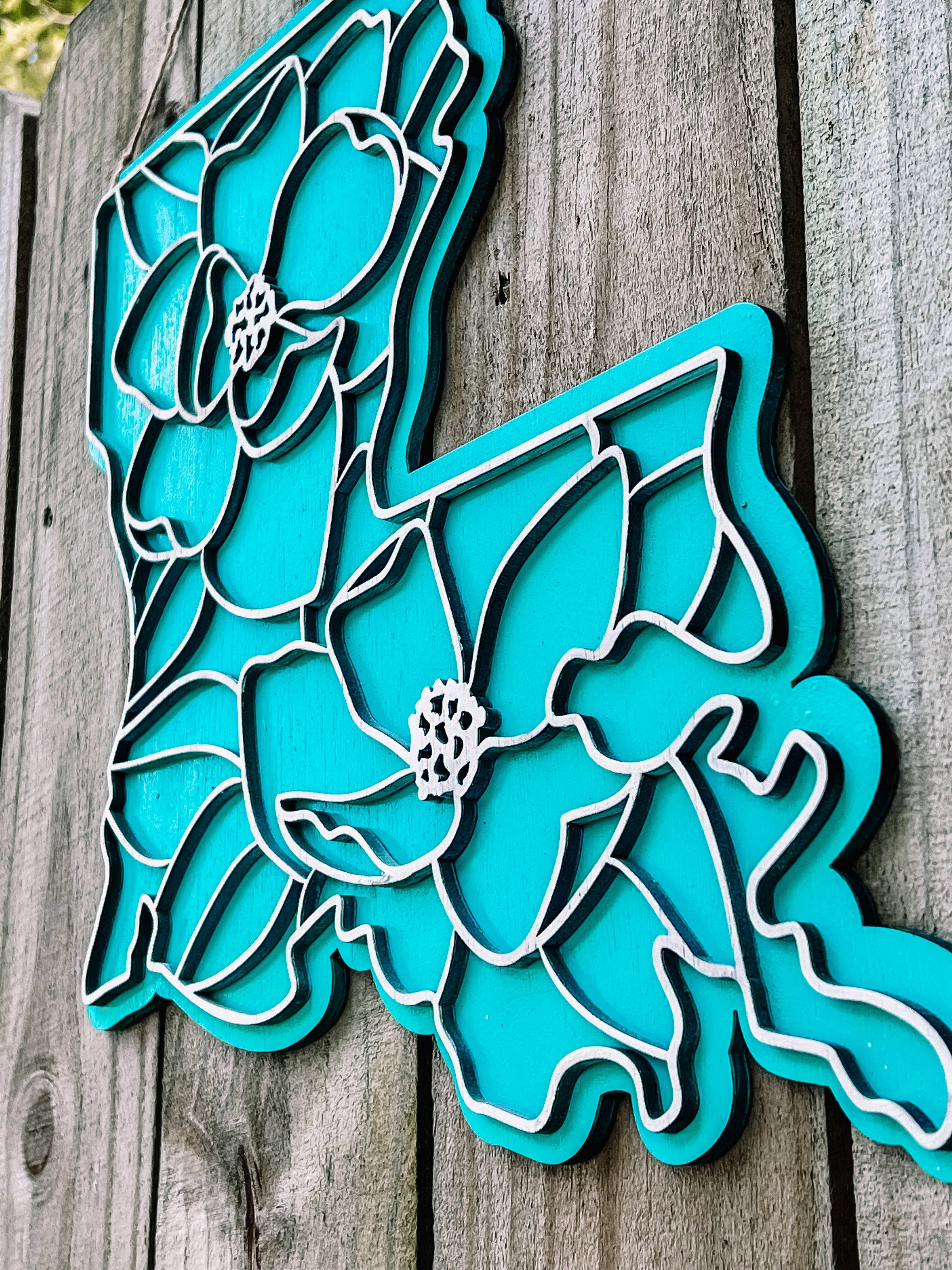 Geaux Magnolia - Wholesale Door Hanger - Louisiana Magnolia 3D Door Hanger2