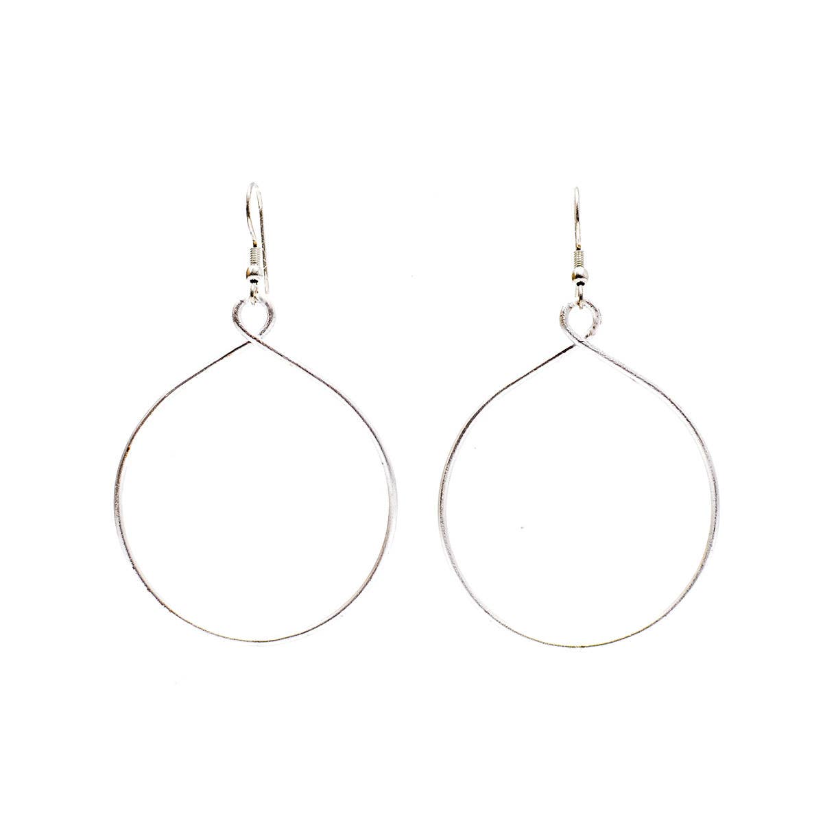 WorldFinds - Wholesale Dangle Earrings - Twisting Hoops - Silver1