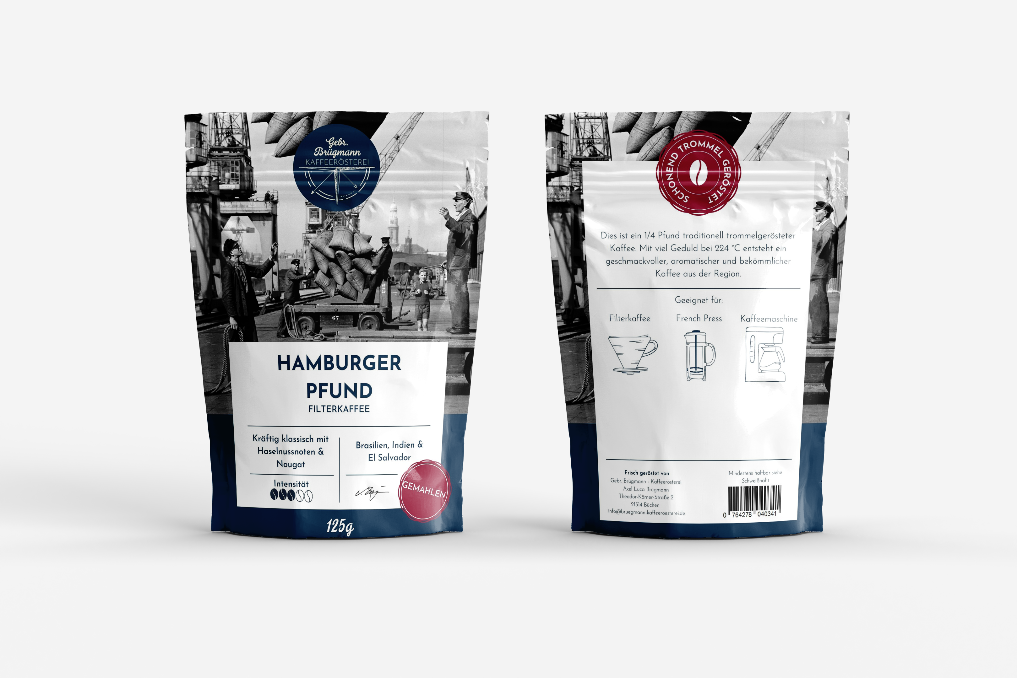 Gebr. Brügmann Kaffeerösterei - Wholesale Ground Coffee - Hamburger pound - hand roasted - ground1