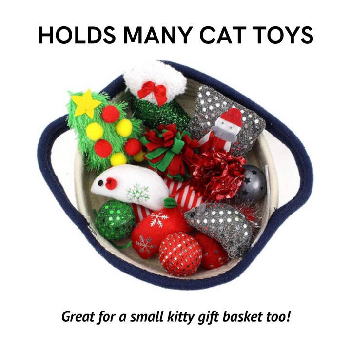 Midlee Designs - Wholesale Pet Toy - Cat - Midlee Cat Toy Rope Cotton Basket (Small)2