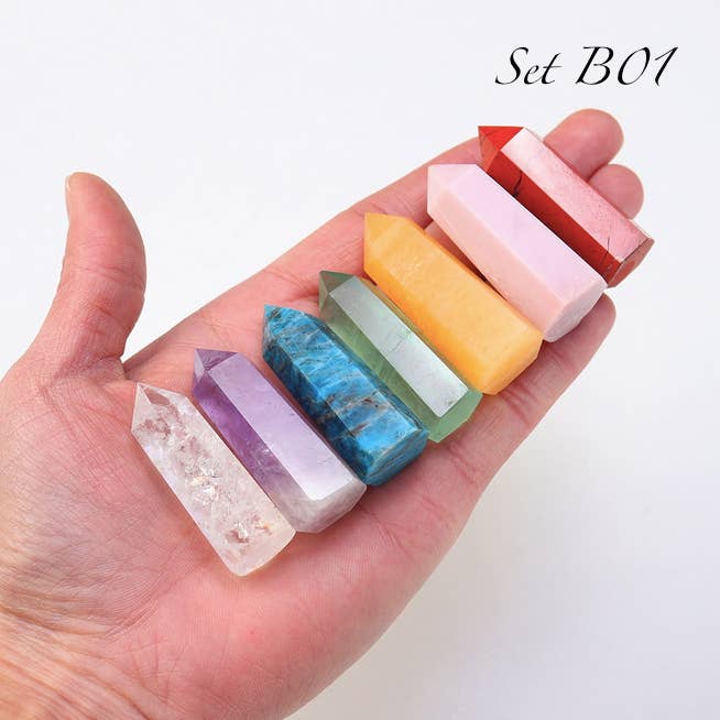 Crystolver (We Cover All Import Fees) - Wholesale Spiritual stone/crystal - 7 Pcs Rainbow Crystal Chakra Wand Set3