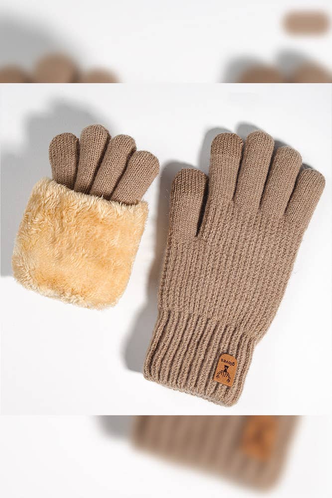UNISHE - Wholesale Gloves - Women's - Fleece Warm Knitting Gloves ZK23971