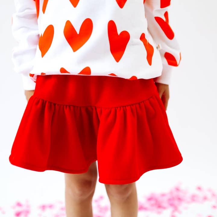MINI SKIRT | IN RED | GIRLS for wholesale by Minimalist Folk Co.