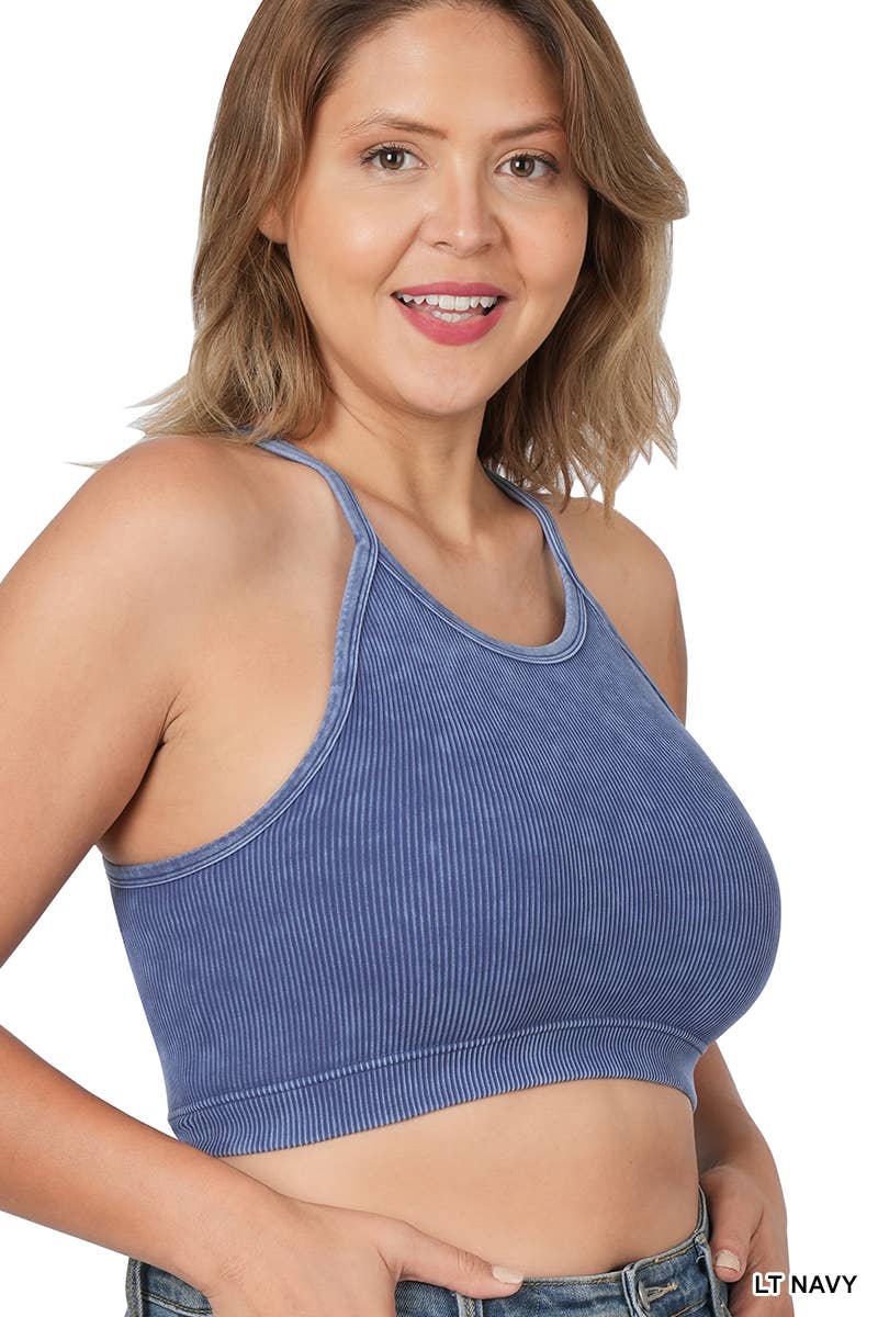 42POPS - Wholesale Camisole - Women's - ",...._ PLUS SIZE WASHED RIBBED SEAMLESS CROP CAMI TOP20