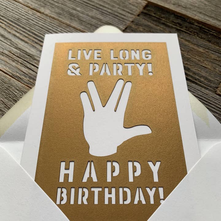 Louise Lauret - Wholesale Birthday Card - Star Trek Spock Live Long & Prosper Birthday Card7