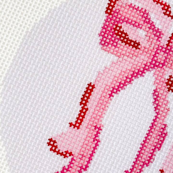 Cotswold Co Designs - Wholesale Embroidery/cross-stitch supplies - Coquette Bows Needlepoint Canvas Hand Painted, 18 Mesh 4" Ornament Design Canvas6