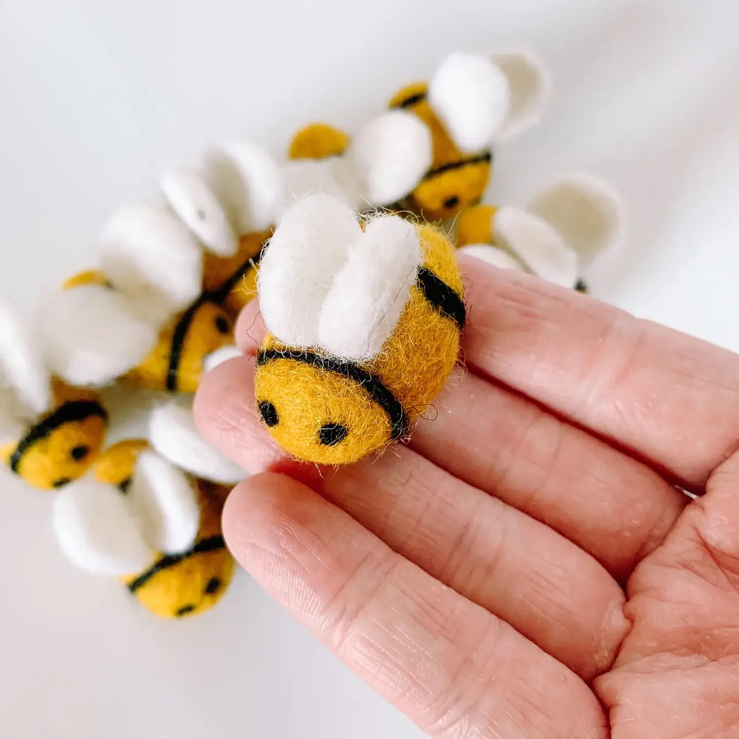 Sewing Seeds Play - Wholesale Decorative Tabletop Object - Set Of Ten Felt Bumble Bees / Honey Bees1