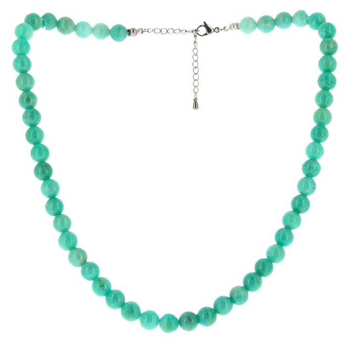 Artisans de Madagascar - Wholesale Beaded/Pearl Necklace - Natural Amazonite Beads Necklace 8mm AAA EXTRA