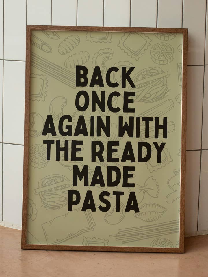 De vuelta una vez más con la pasta lista para usar | Negro y Salvia | Impresión artística para venta al por mayor de Wisdom and Wonder Designs