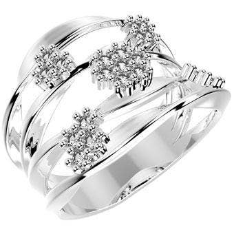 CZ Ring 925 Sterling Silver Women Jewelry 13363P for wholesale by Gio Fantato