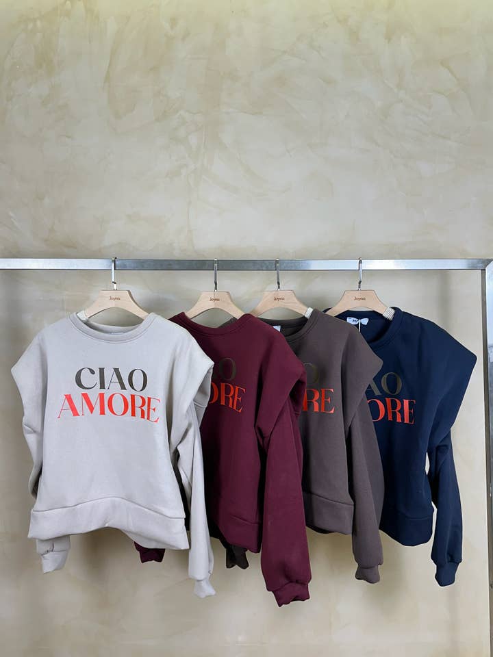 Joyna - Wholesale Graphic Sweatshirt - Women's - SHOULDER PAD SWEATSHIRT P37088-21