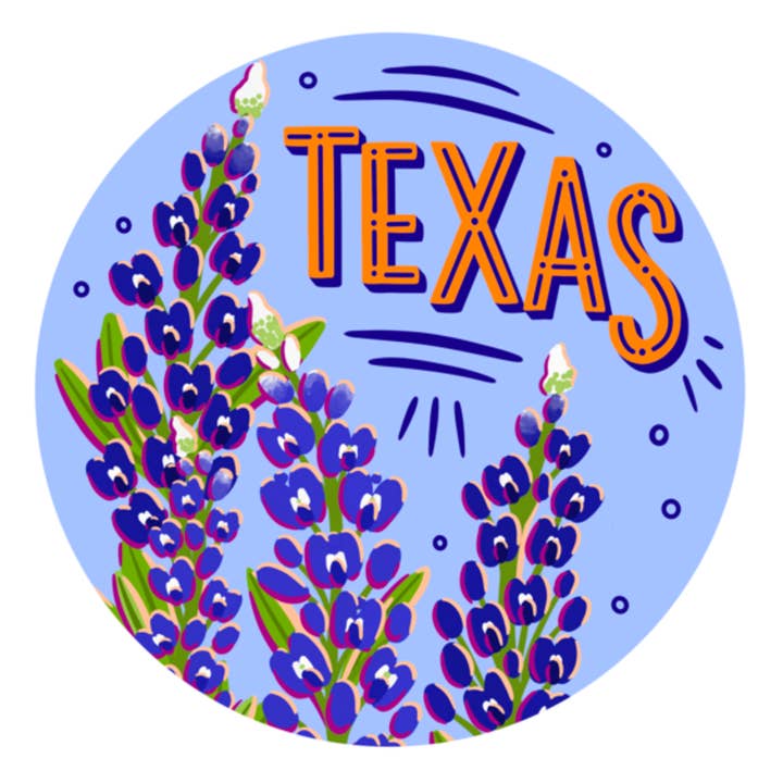Piccolo Press - Wholesale Phone & Laptop Stickers - Texas Bluebonnet Sticker