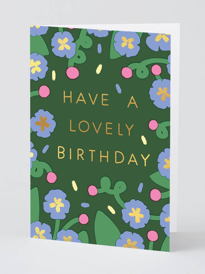 Hav en dejlig fødselsdag blomsterhilsen kort for engroshandel hos Wrap (US duties paid)