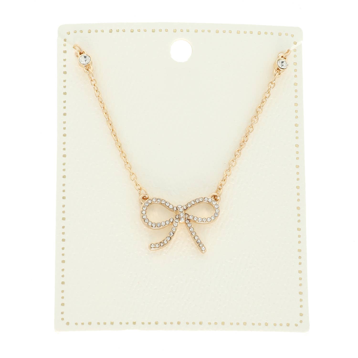 SP Sophia Collection - Wholesale Pendant/Charm Necklace - Fashion Cut-Out Bow Pendant Necklace 2
