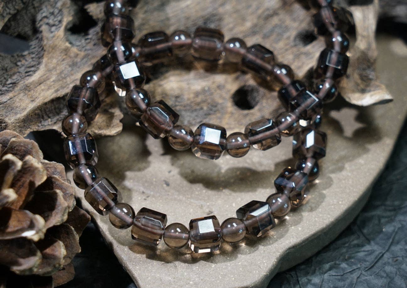 Moon Rituals - Wholesale Beaded Bracelet - Ice Obsidian Cube Bracelet – Natural Black Crystal Jewelry for Protection, Grounding & Christmas Crystal Gift8