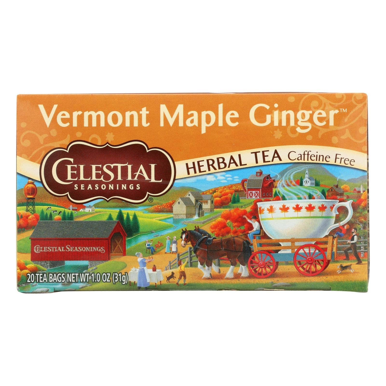 Everyday Supply Co - Wholesale Tea Bags - Celestial Seasonings Vermont Maple Ginger Tea, 6 Packs of 200
