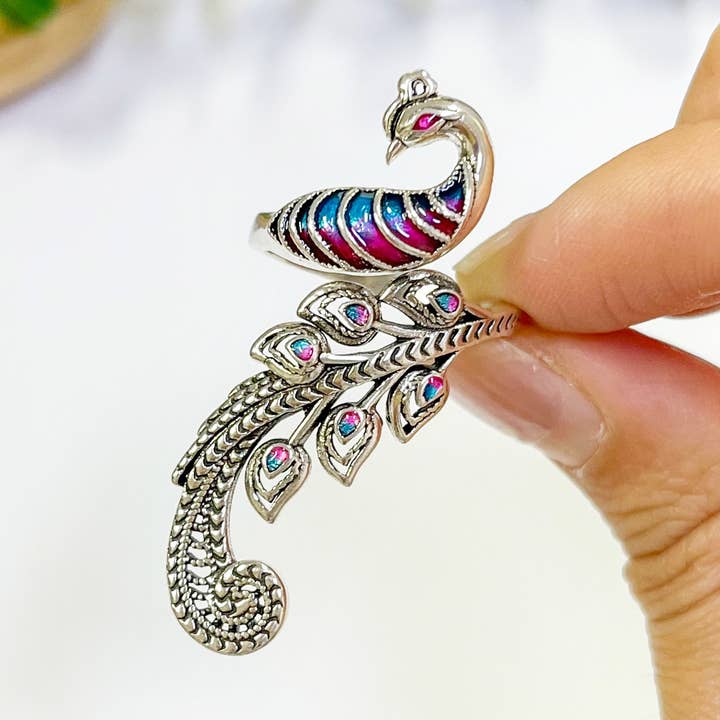 Elegante Phoenix Holle Emaille Hars Verstelbare Ring voor wholesale door mildstyles