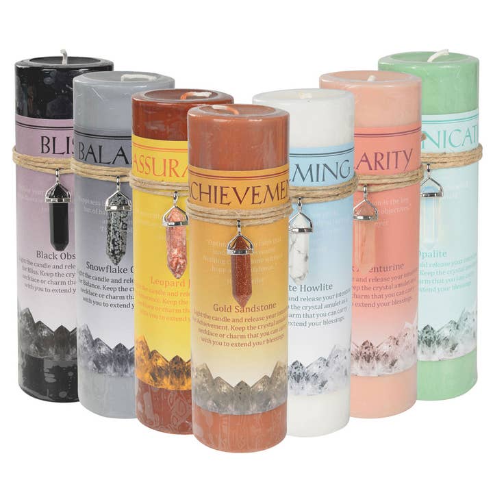 Benjamin International - Wholesale Pillar Candle - Crystal Energy Pendant Candle