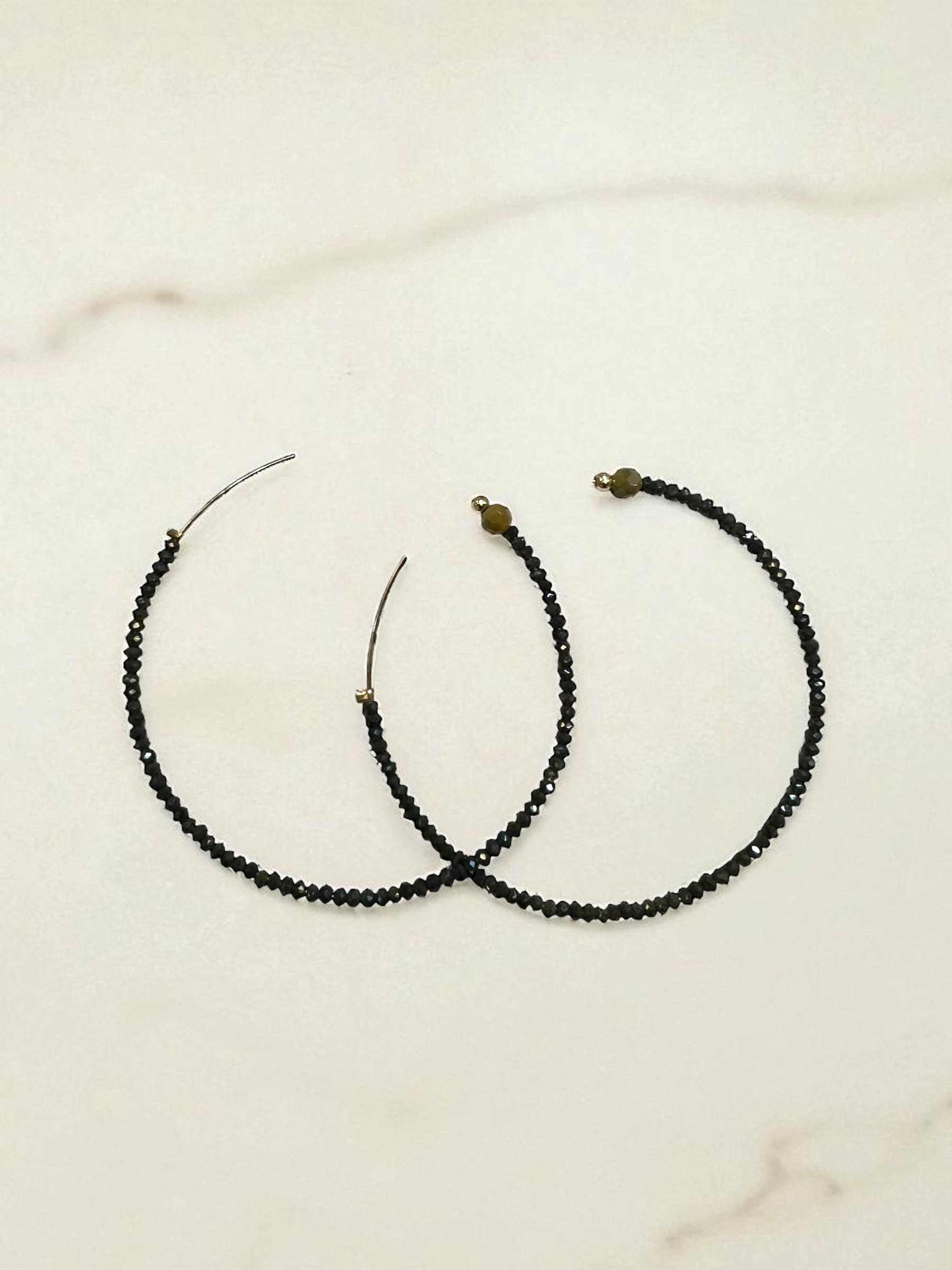 Ava Capri - Wholesale Hoop Earrings - BW Black Earrings