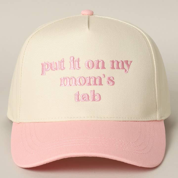 Fashion City - Wholesale Trucker Hat - Unisex - Put It On My Mom's Tab Embroidery Two-Tone Hat