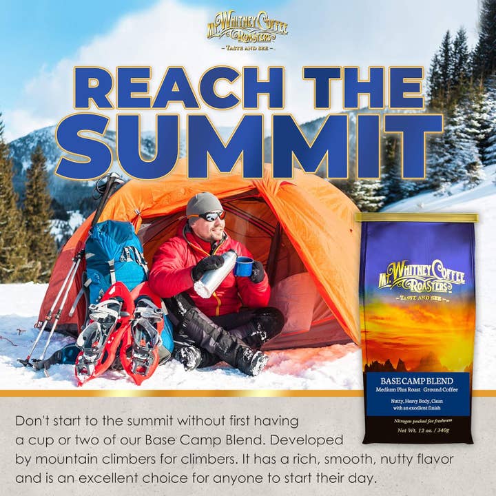 Base Camp Blend 12oz Café Moído por atacado de Mt. Whitney Coffee Roasters