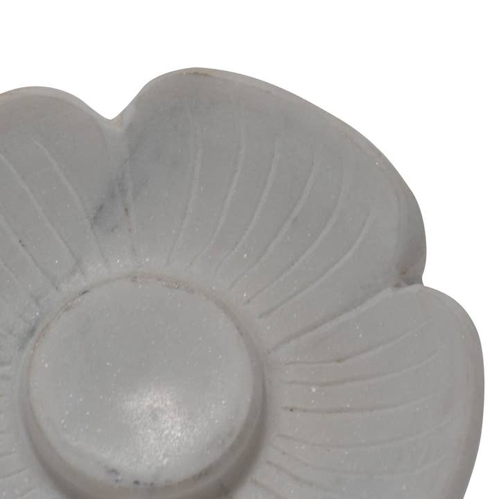 Foreside Home & Garden - Wholesale Spoon Rest - Fleur White Marble Flower Spoon Rest