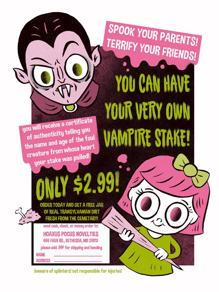 Affiche « Vampire Stake » 12x16 pour la vente par Jellykoe