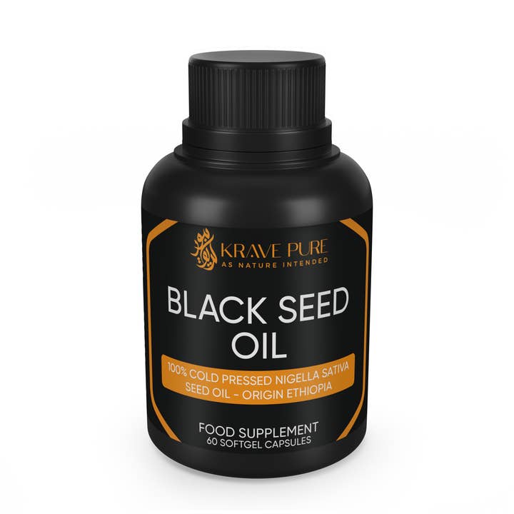 60 Softgel Black Seed Oil Capsules for wholesale by Krave Pure