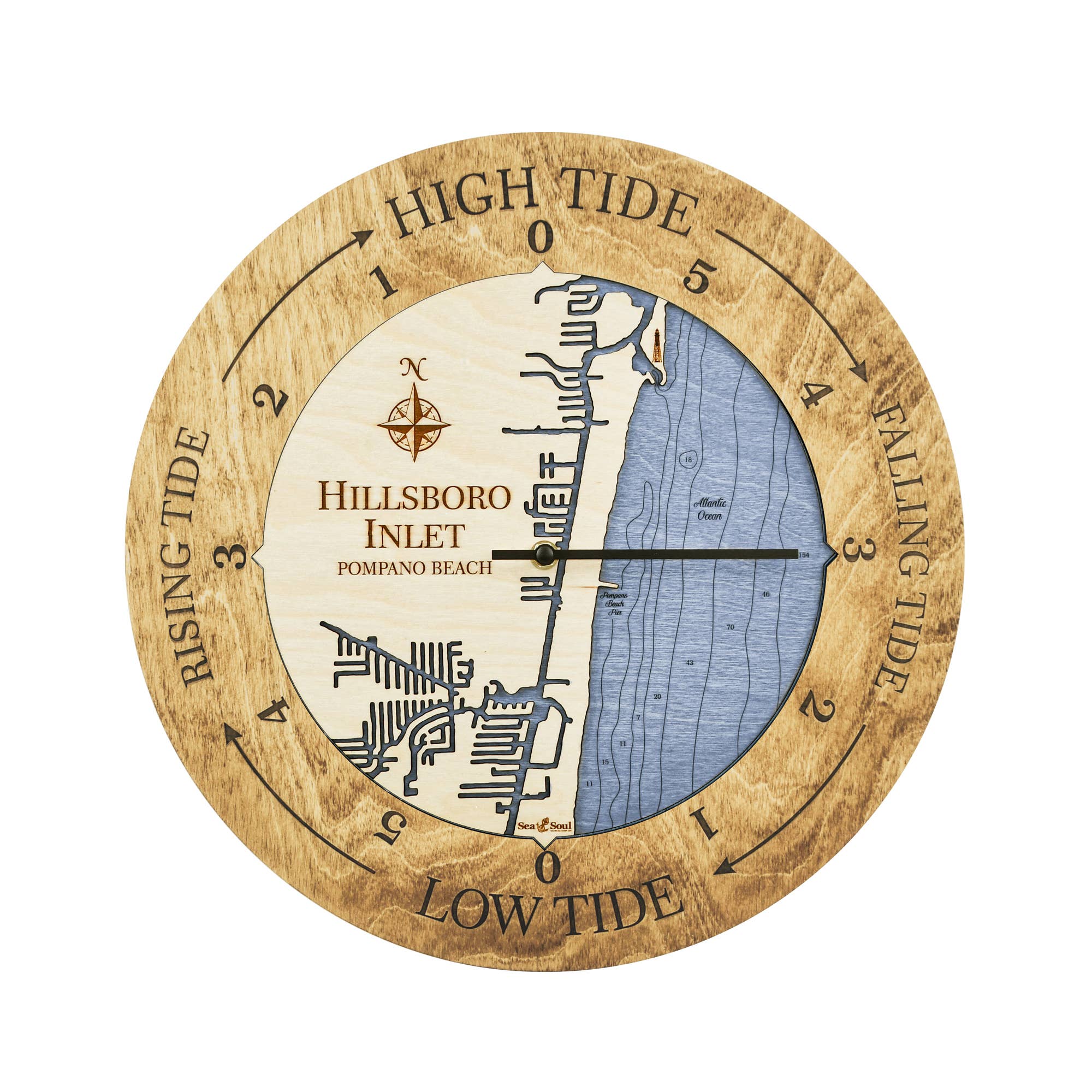 Sea & Soul Nautical Chart Art - Wholesale Wall Clock - Florida East Coast Nautical Chart Tide Clock-Many Locations85