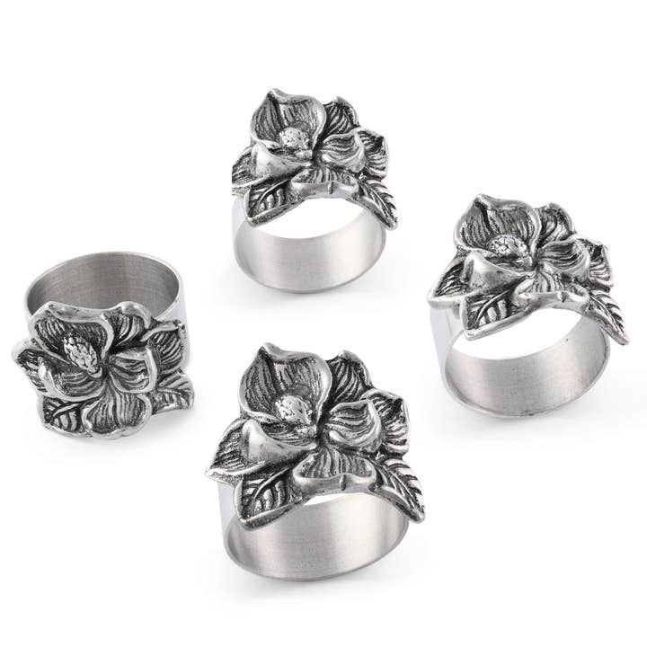 Arthur Court – wholesale Napkin ring – Magnolia Napkin Rings - set of 4