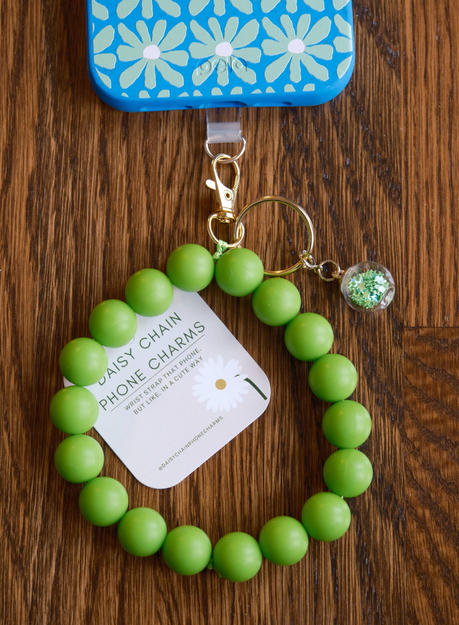 Daisy Chains Phone Charms - Wholesale Phonecase Strap - Silicone Bead Phone Charm Wristlet: Solid Colors1