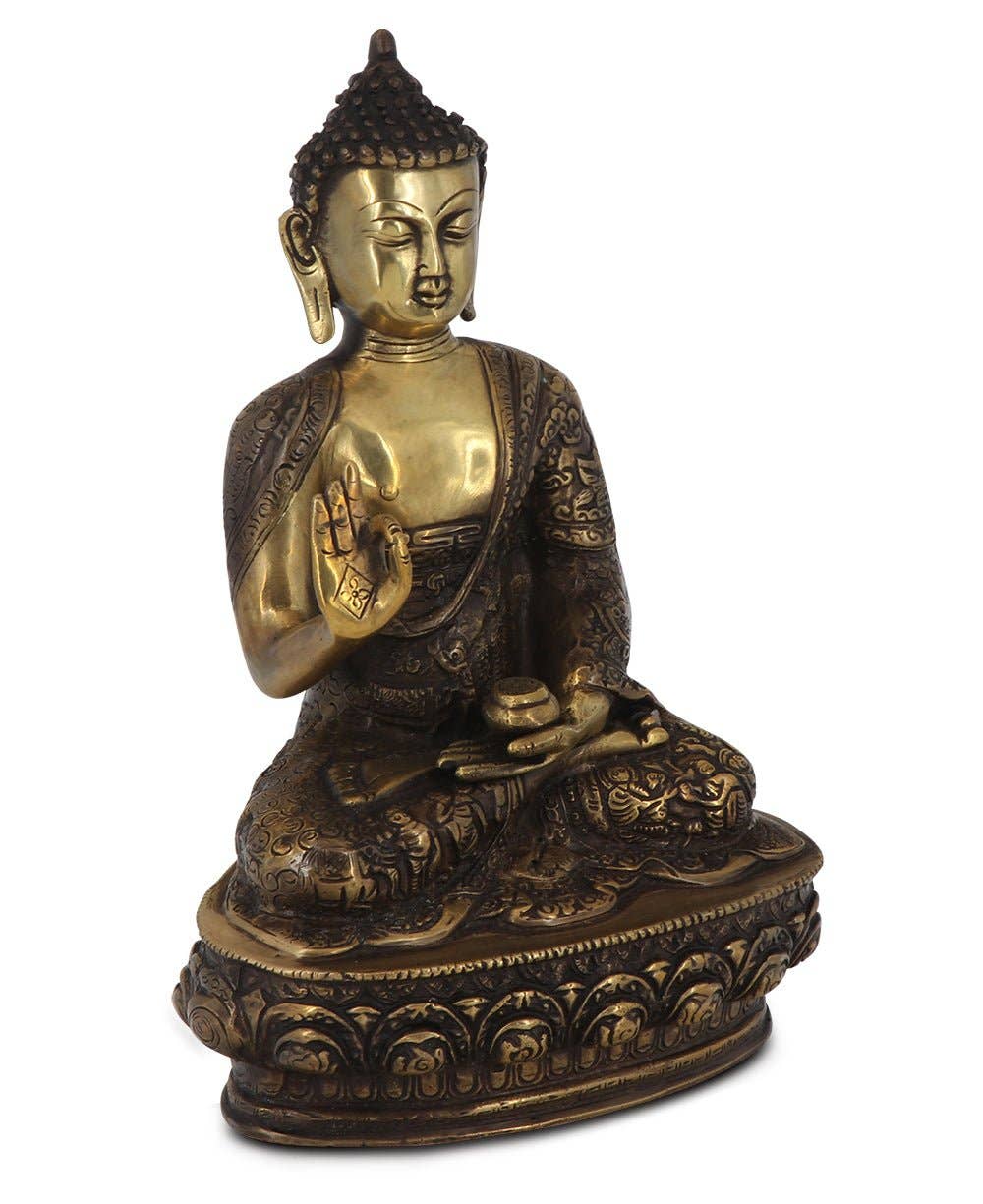 Buddha Groove - Vente Figurine décorative - Statue en laiton La vie complexe de Bouddha, 12 pouces de haut5