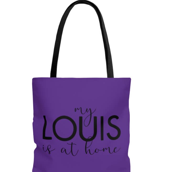 Purple I left my Louis at home East Coast Tote for wholesale by Game Face Team Shop