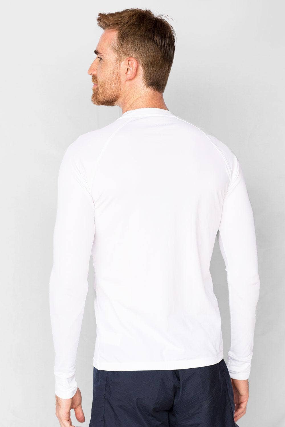 Nuvées – wholesale Rashguard - Herr – Nuvées herr UV-skyddande t-shirt för simning – vit – UPF 50+8
