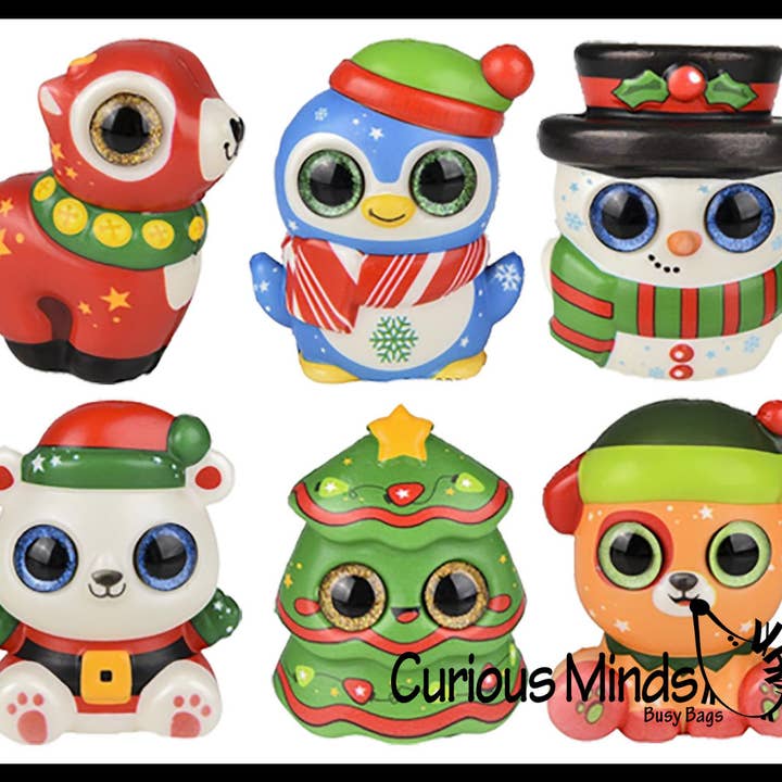 Curious Minds Toys - Wholesale Squishy toy – Kids & Baby - 1 Sparkle Eye Winter Animal Themed Slow Rise Squishy Toys -