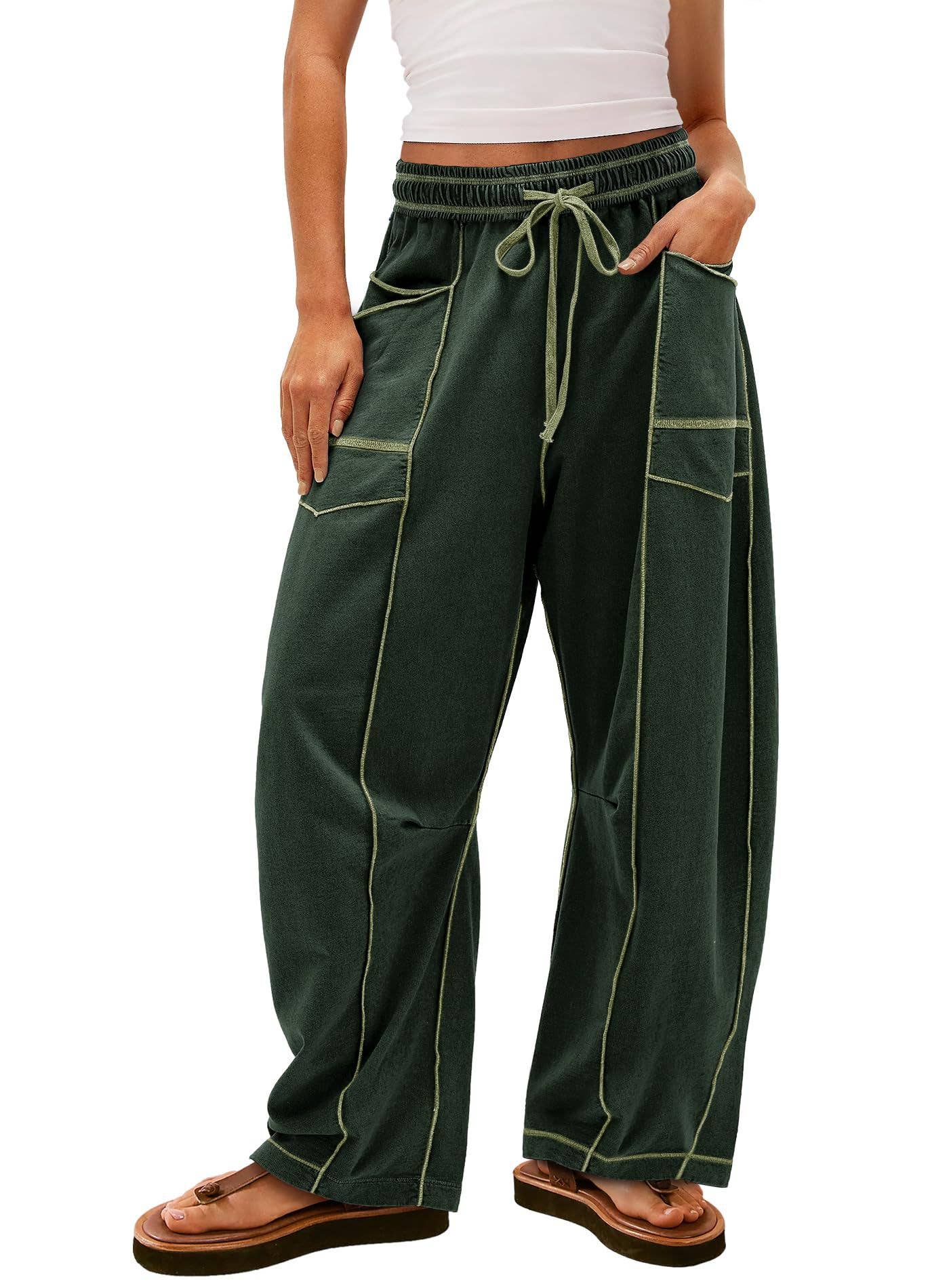 Lily Clothing - Wholesale Pants - Women's - Casual stretched-waist drawstring sweatpants8