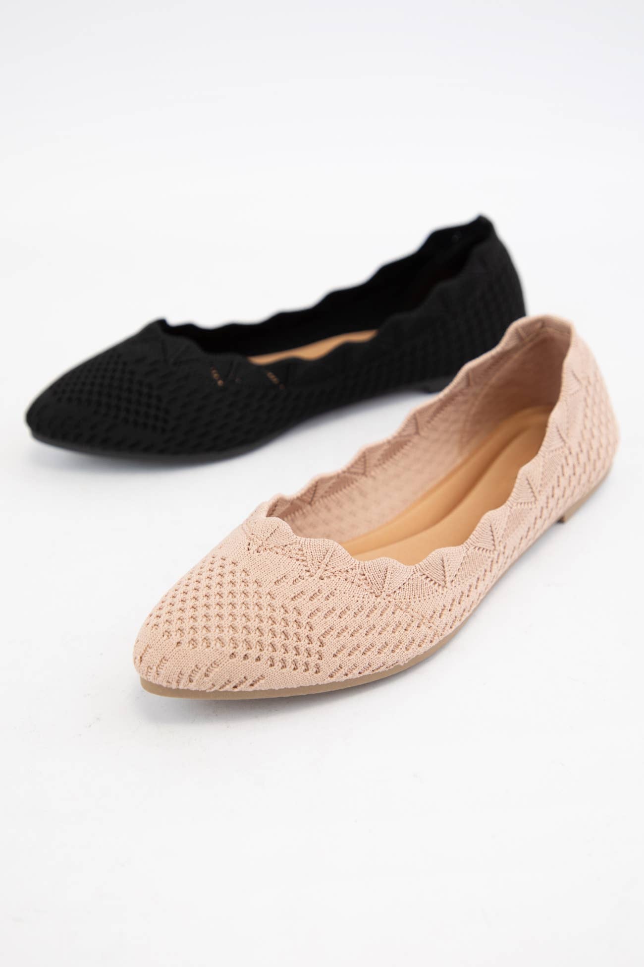 CCOCCI - Vendita all'ingrosso Ballerine - Donna - BALLETTINE IN TESSUTO LAVORATO A MAGLIA CON BORDO A CONCHIGLIA KOSTA1